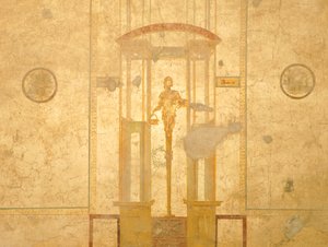 Affresco raffigurante cariatide, dalla Casa degli Amanti, Pompei, Campania, Civiltà Romana da Roman Roman