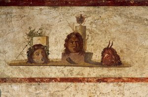 Affresco che raffigura tre teste, Casa di Gaio Giulio Polibio, Pompei (Lista del Patrimonio Mondiale UNESCO) da Roman Roman