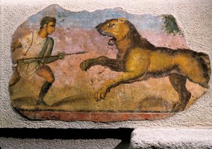 Gladiatore che combatte un leone da Roman Roman