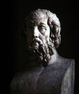 Ritratto immaginario di Omero cieco. Riproduzione del periodo ellenistico di un busto risalente al II secolo a.C. Musée du Louvre Parigi
