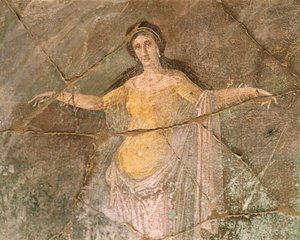 Italia, Regione Campania, Provincia di Napoli, Pompei, Casa del Sacerdote Amandus, Affresco raffigurante Andromeda da Roman Roman