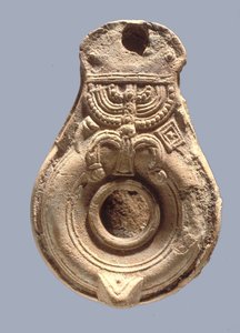 Lampada ad olio ebraica (terracotta) da Roman Roman