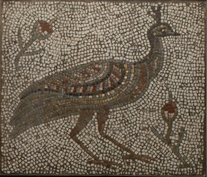Mosaico con pavone e fiori, III-IV secolo da Roman Roman