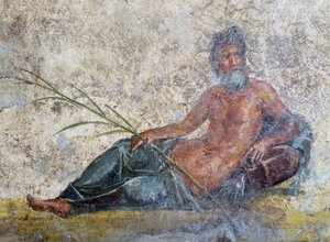 Dio del fiume, affresco da Pompei, Campania, Italia, Civiltà Romana da Roman Roman