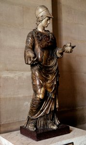Antichità romana: statua di Minerva drappeggiata e coperta con l