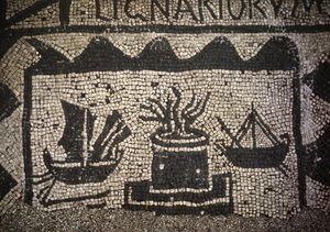 Marina mercantile romana e faro, antica Ostia, Piazza delle Corporazioni da Roman Roman