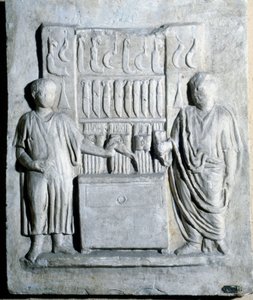 Insegna del negozio di coltelli in epoca romana