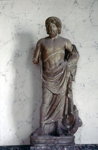 Statua di Esculapio, dio della medicina nella religione romana. Museo del Louvre, Parigi da Roman Roman
