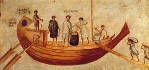 Scarico del grano dalla nave, Isis Giminiana, da Ostia, II-III secolo da Roman Roman