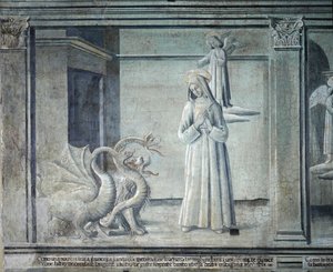 Vita di santa Francesca Romana, perseguitata dai demoni sotto forma di mostri, della scuola romana