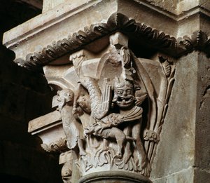 Rapimento di Ganimede (capitello scolpito)
