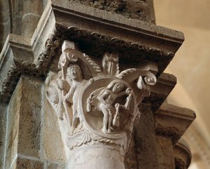 Bilancia (capitello scolpito) da Romanesque