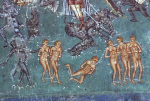 I Dannati, dettaglio dal Giudizio Universale, 1547-50 da Romanian School