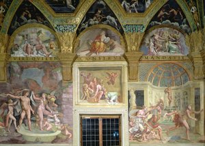 La stanza di Psiche. Venere e Marte che fanno il bagno; Bacco e Arianna; Venere e Adone sorpresi da Marte da Romano Giulio