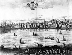 Veduta del Fiume Tamigi da Southwark, 1650 da Rombout Van den Hoeye