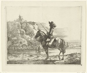 Cavaliere presso un fiume da Romeyn de Hooghe (attributed to)