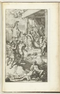 Pagina del titolo per la seconda parte di Guerre delle Fiandre da Romeyn de Hooghe (attributed to)