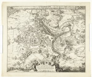 Bombardamento di Lussemburgo da parte del maresciallo de Créquy, 1684 da Romeyn de Hooghe