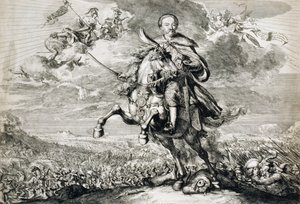 Glorificazione di Giovanni Sobieski III (1629-96) nella battaglia di Chocim, 1674 da Romeyn de Hooghe