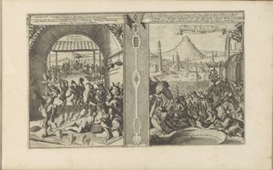 Capo Smith tra i Virginiani; Festa reale a Pegu da Romeyn de Hooghe