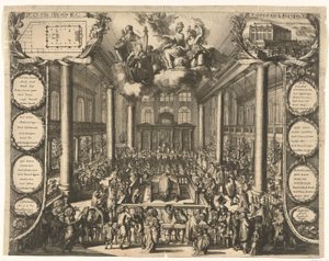 Inaugurazione della sinagoga portoghese ad Amsterdam da Romeyn de Hooghe