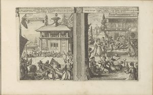 Commercio giapponese; Corte del re dei Calaminhans da Romeyn de Hooghe