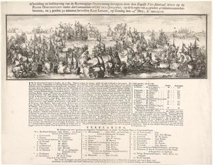 Immagine e descrizione della gloriosa vittoria ottenuta dal vice-ammiraglio inglese ANSON sulla flotta da guerra francese del comandante in capo DE LA JONQUIÉRE, all
