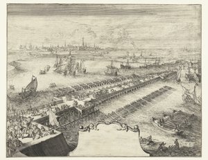 Ponte di barche di Parma sullo Schelda, 1585 da Romeyn de Hooghe