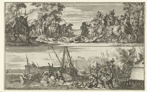 Due rappresentazioni di crudeltà francesi, 1672 da Romeyn de Hooghe