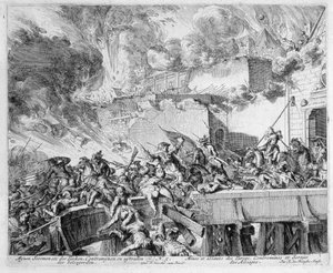 Ciclo di stampe di Vienna, Esplosione di una mina e contromina, Incursione sui Turchi, 1683