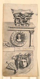 Progetti per un Capitello, un Sarcofago e un Rilievo da Romolo Achille Liverani