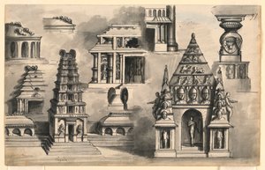 Scenografia, Dettagli di Templi Indiani da Romolo Achille Liverani