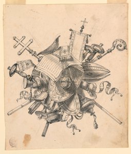 Trofeo con oggetti ecclesiastici da Romolo Achille Liverani