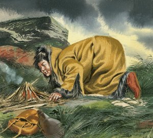 Marco Polo, rannicchiato davanti al fuoco