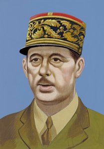 Ritratto di Charles De Gaulle (gouache su carta) da Ron Embleton
