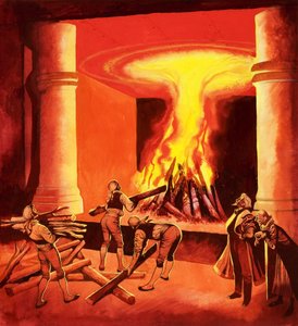 Fuoco ardente (gouache su carta)