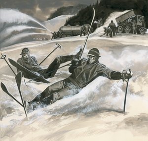 Sciatori e macchine da neve
