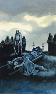 Tannhauser ed Elizabeth (gouache su carta) da Ron Embleton