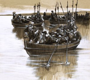 Scozzesi e irlandesi sfidano Cromwell da Ron Embleton