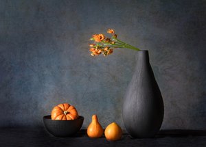 Natura morta autunnale con arance da Rong Wei