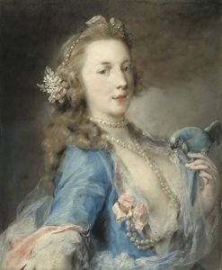 Una giovane donna con un pappagallo, c.1730 da Rosalba Giovanna Carriera
