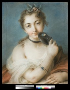 Ritratto di una Donna con Maschera da Rosalba Giovanna Carriera