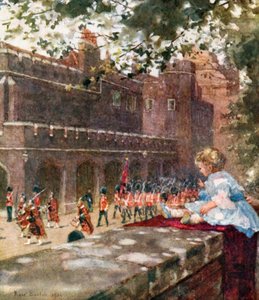 SAR il Principe Giorgio del Galles che Osserva le Guardie Scozzesi da Marlborough House da Rose Maynard Barton