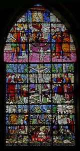 Vetrata raffigurante scene della vita di San Dionigi, 1530-40