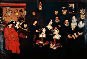 Sir Thomas More, suo padre, la sua famiglia e i suoi discendenti, circa 1593 da Rowland Lockey
