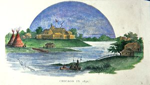 Chicago nel 1831 da Rudolf (after) Cronau