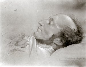 Felix Mendelssohn (1809-47) sul letto di morte, c.1847