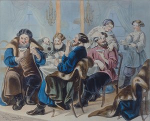 Tè e Zucchero. Bere il tè in una taverna, primo quarto del XIX secolo da Rudolf Kasimirovich Zhukovsky