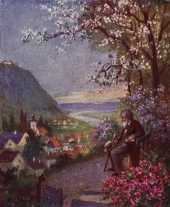 Leopoldsberg, In primo piano Brahms, riposando dopo una lunga passeggiata
