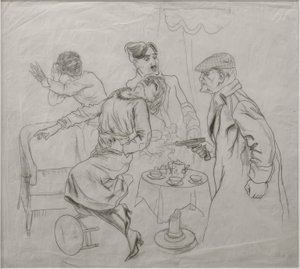 Das Attentat im Salon von Rudolf Schlichter